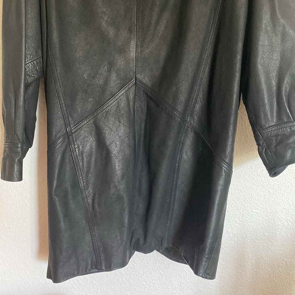 π€90s batwingβ Leather coat Vtg - Picture 8 of 11